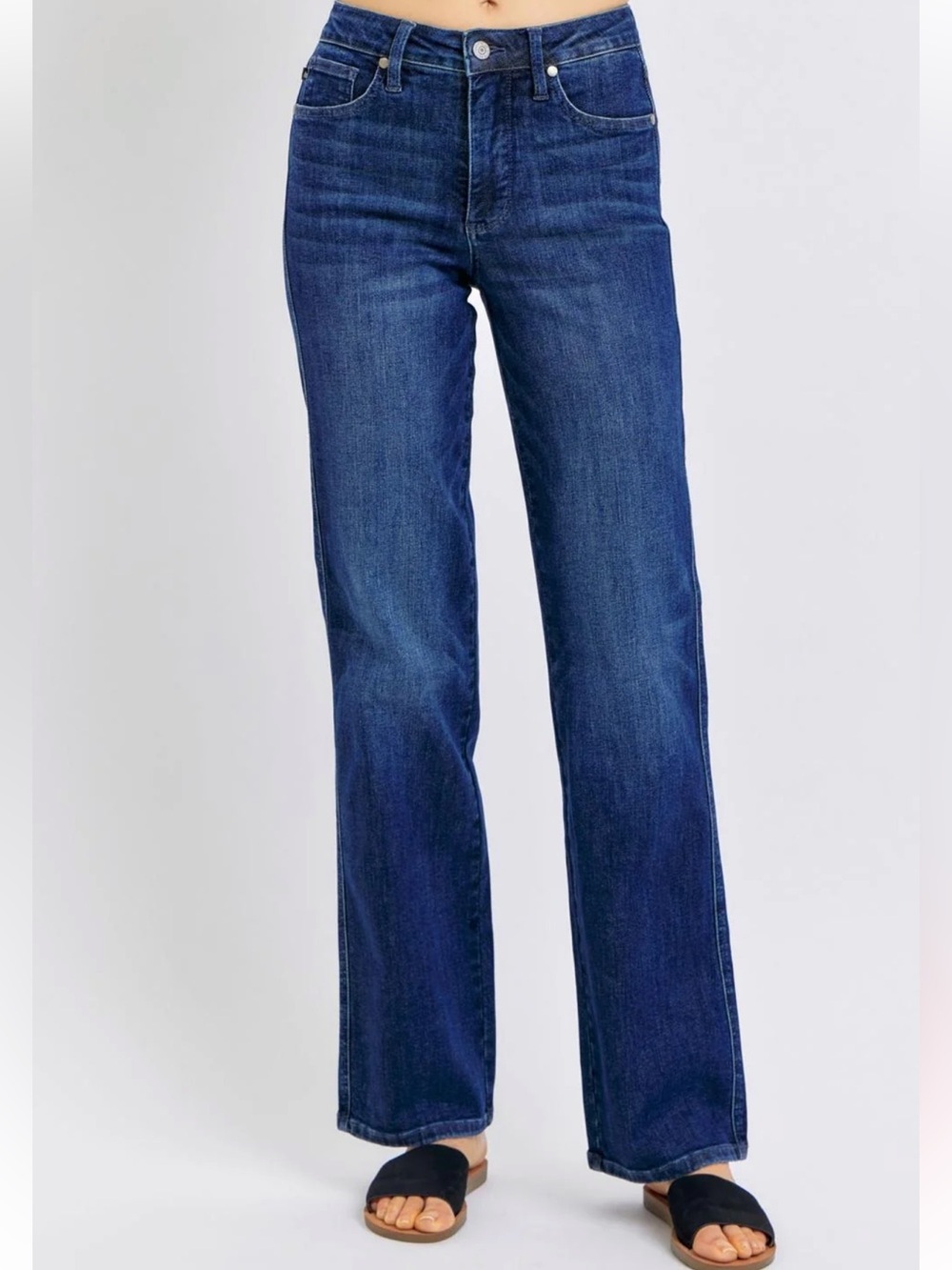 Judy Blue Mid Rise "Tummy Control" Classic Straight Denim Jeans 88861 - Sz 7/28